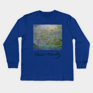 Waterlilies by Claude Monet Kids Long Sleeve T-Shirt